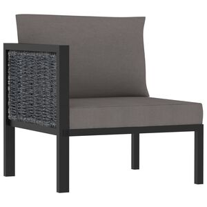 vidaXL Right Corner Sofa with Cushion Anthracite Poly Rattan