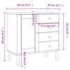 vidaXL Sideboard SENJA Rattan Look Brown 80x40x80 cm Solid Wood Pine