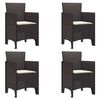 vidaXL Garden Dining Set 5 pcs Brown Polt rattan