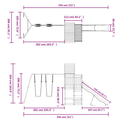 vidaXL Outdoor Playset Solid Wood Pine