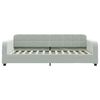 vidaXL Daybed with Trundle without Mattress Light Grey 100x190 cm