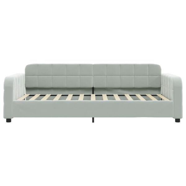 vidaXL Daybed with Trundle without Mattress Light Grey 100x190 cm