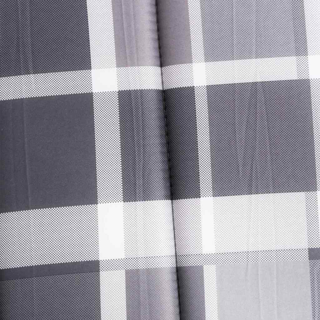 vidaXL Sun Lounger Cushion Grey Check Pattern 186x58x4cm Oxford Fabric