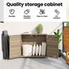 vidaXL Garden Storage Cabinet Beige 83x45x76 cm Poly Rattan