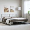 vidaXL Metal Bed Frame without Mattress with Headboard White 183x213cm