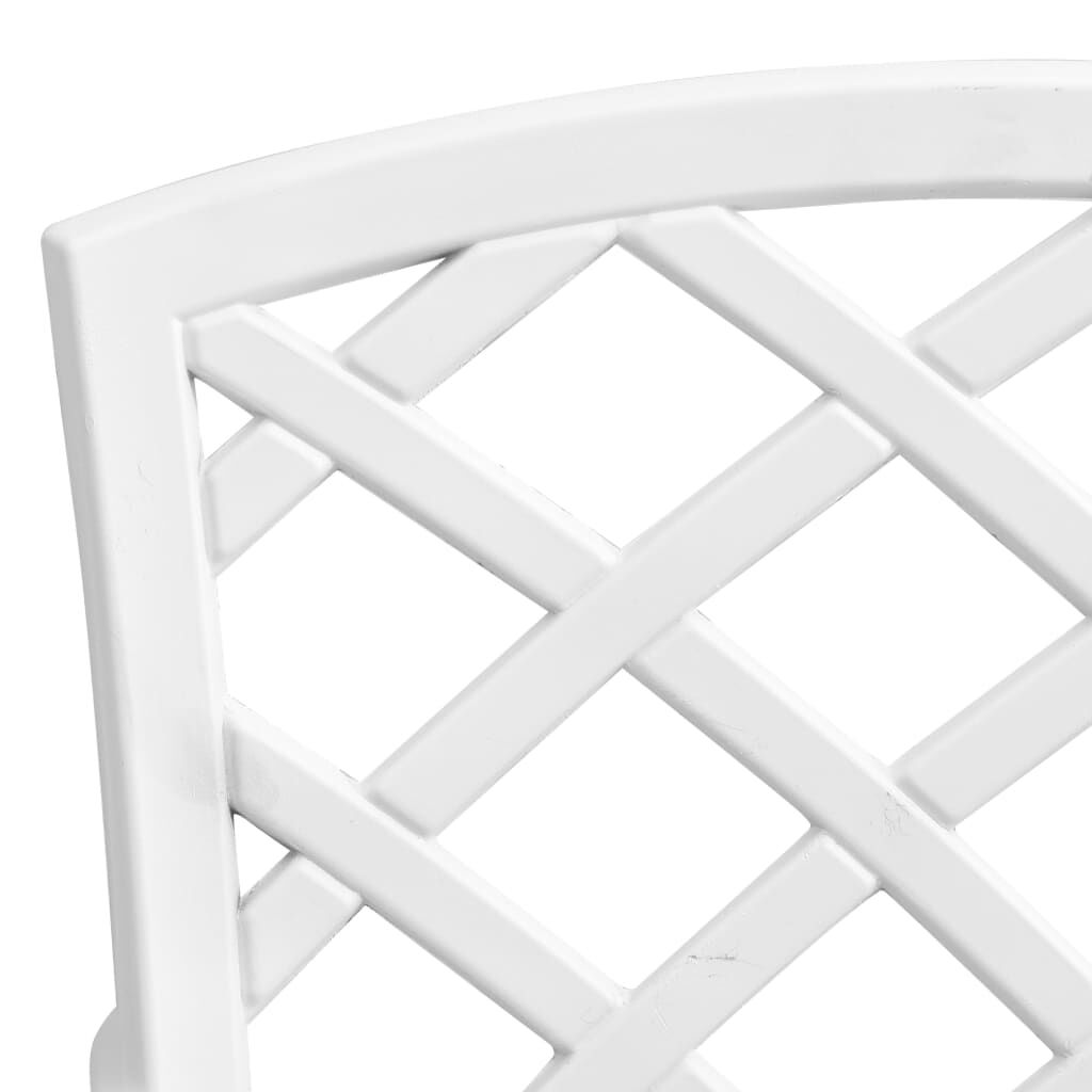 vidaXL 3 Piece Bistro Set White Cast Aluminium