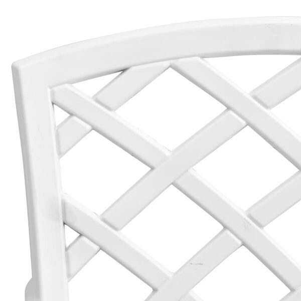 vidaXL 3 Piece Bistro Set White Cast Aluminium