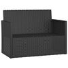 vidaXL Garden Bench with Cushions Black 105 cm Poly Rattan
