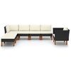 vidaXL 7 Piece Garden Lounge Set Poly Rattan and Eucalyptus Wood Black