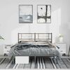 vidaXL Metal Bed Frame without Mattress with Headboard Black 150x200cm