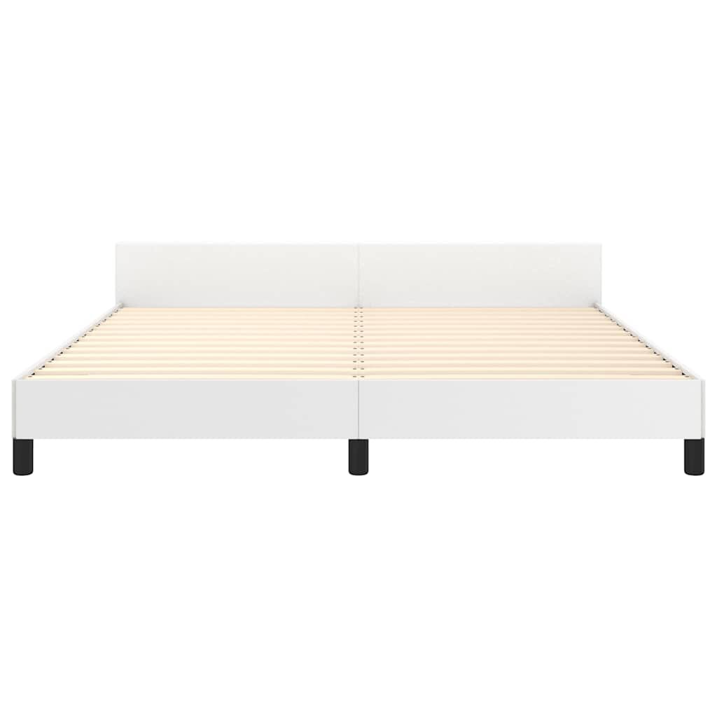 vidaXL Bed Frame without Mattress White King Faux Leather