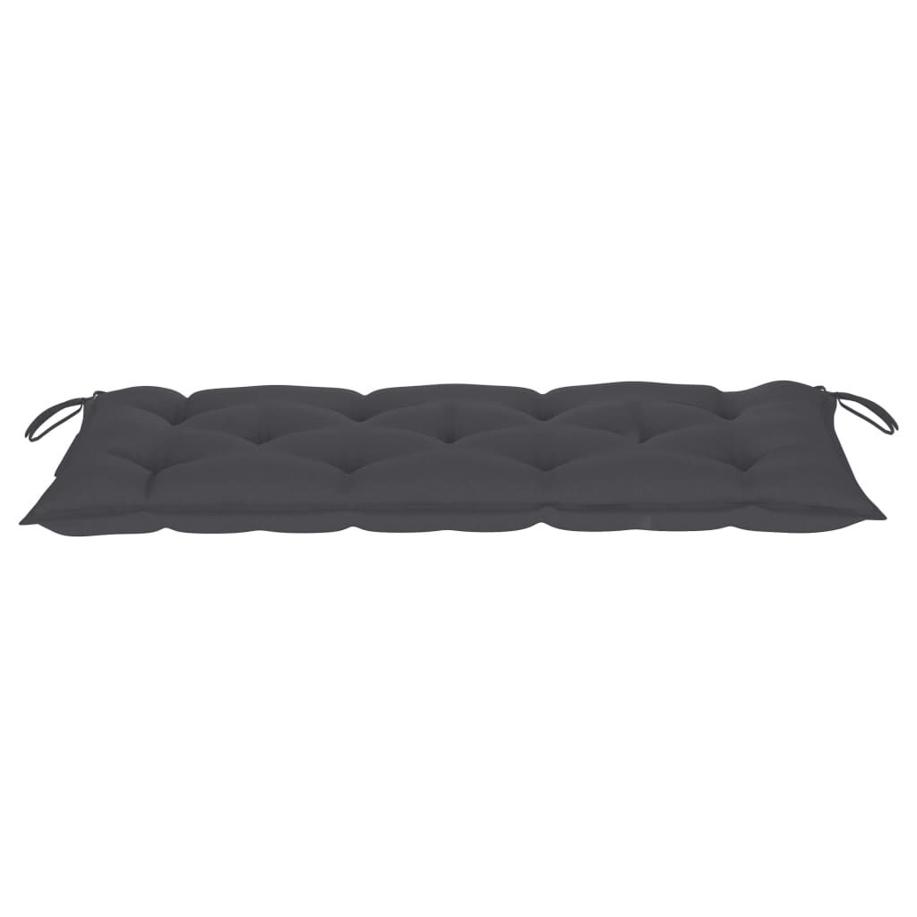 vidaXL Batavia Bench with Anthracite Cushion 120 cm Solid Teak Wood