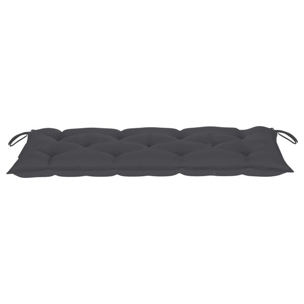 vidaXL Batavia Bench with Anthracite Cushion 120 cm Solid Teak Wood