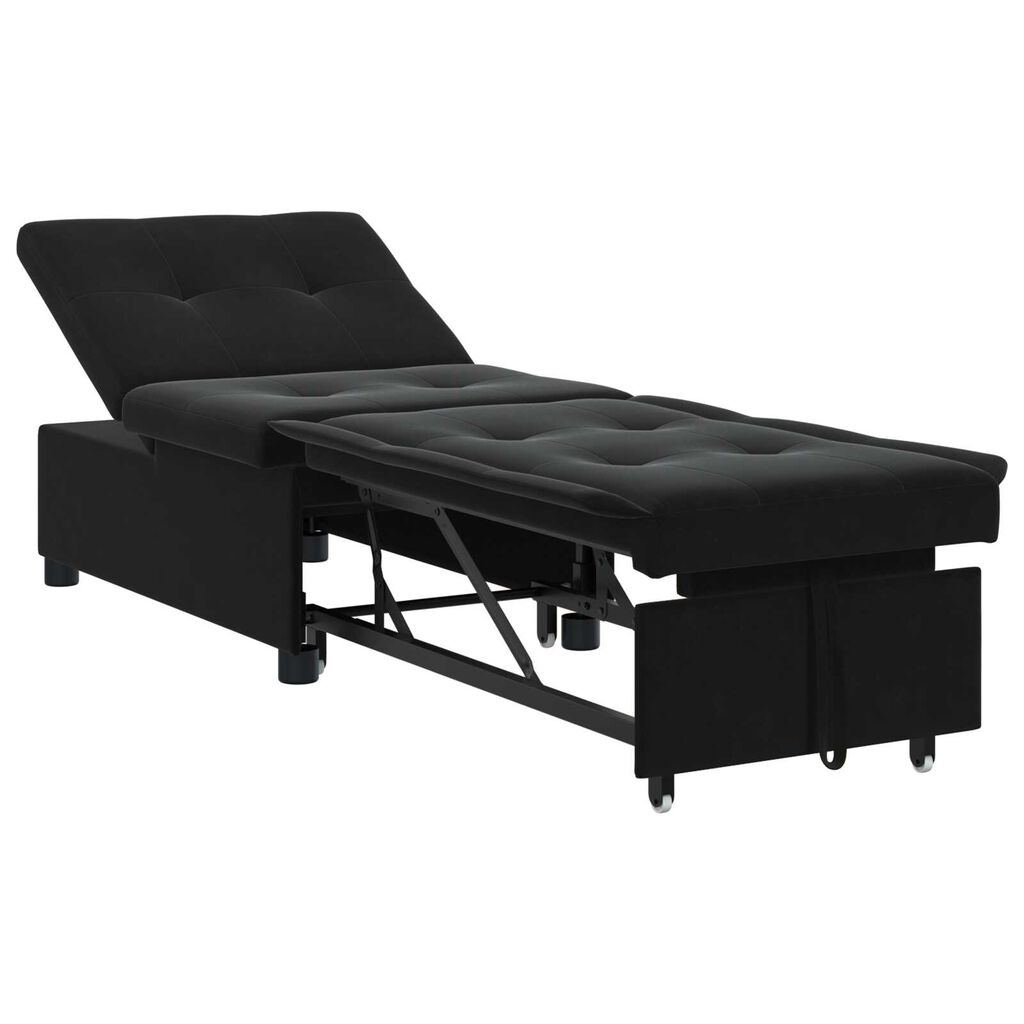 vidaXL Sofa Bed 3-in-1 Pull-Out Black Velvet