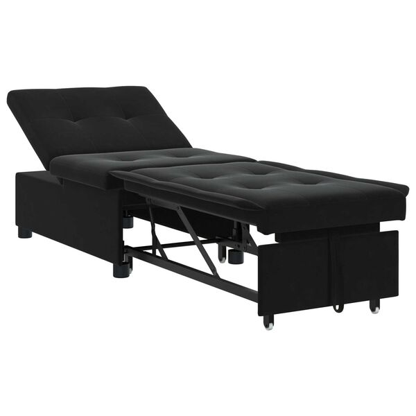 vidaXL Sofa Bed 3-in-1 Pull-Out Black Velvet
