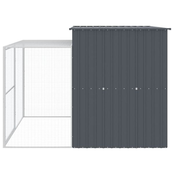 vidaXL Dog House with Run Anthracite 214x253x181 cm Galvanised Steel
