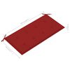 vidaXL Garden Bench with Red Cushion 112 cm Solid Teak Wood