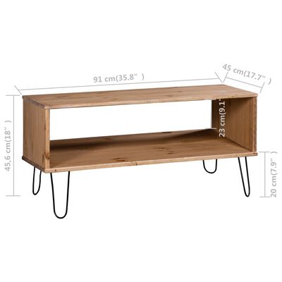 vidaXL Coffee Table New York Light Wood Solid Pine Wood