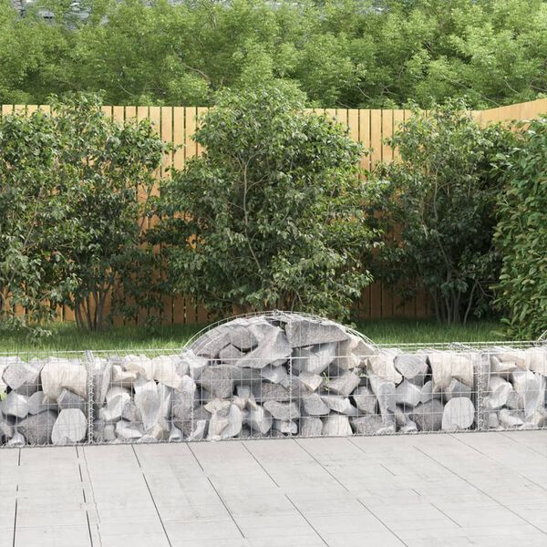 vidaXL Arched Gabion Baskets 2 pcs 200x50x40/60 cm Galvanised Iron