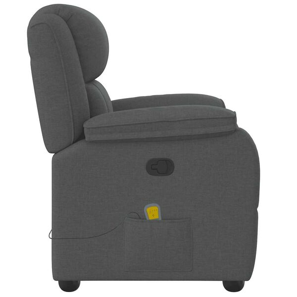 vidaXL Massage Recliner Chair Dark Grey Fabric