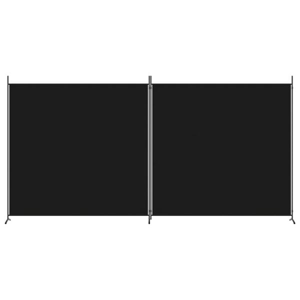 vidaXL 2-Panel Room Divider Black 348x180 cm Fabric
