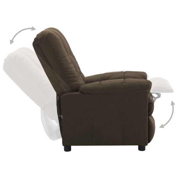 vidaXL Electric Recliner Chair Brown Fabric