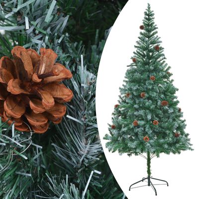 vidaXL Artificial Pre-lit Christmas Tree with Pinecones 210 cm