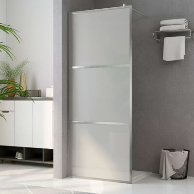 vidaXL Walk-in Shower Wall with Whole Frosted ESG Glass 140x195 cm