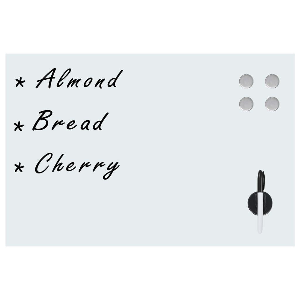 vidaXL Wall Mounted Magnetic Whiteboard Glass 60x40 cm