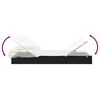 vidaXL 2-Person Sunbed with Foldable Roof Black 213x118x97 cm Poly Rattan