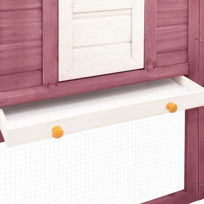 vidaXL Outdoor Rabbit Hutch with Run Mocca and White Solid Fir Wood