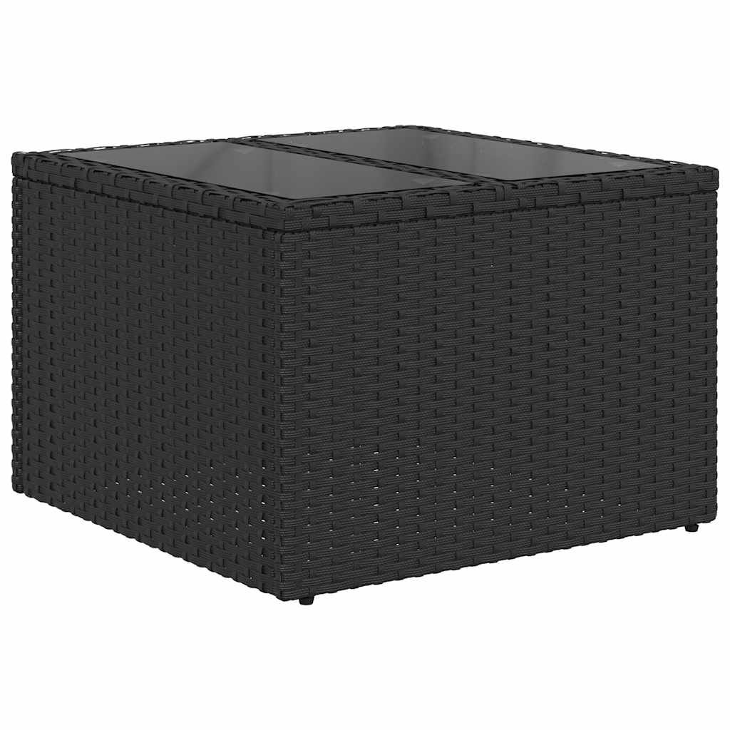 vidaXL 5 Piece Garden Sofa Set with Cushions Black Poly Rattan