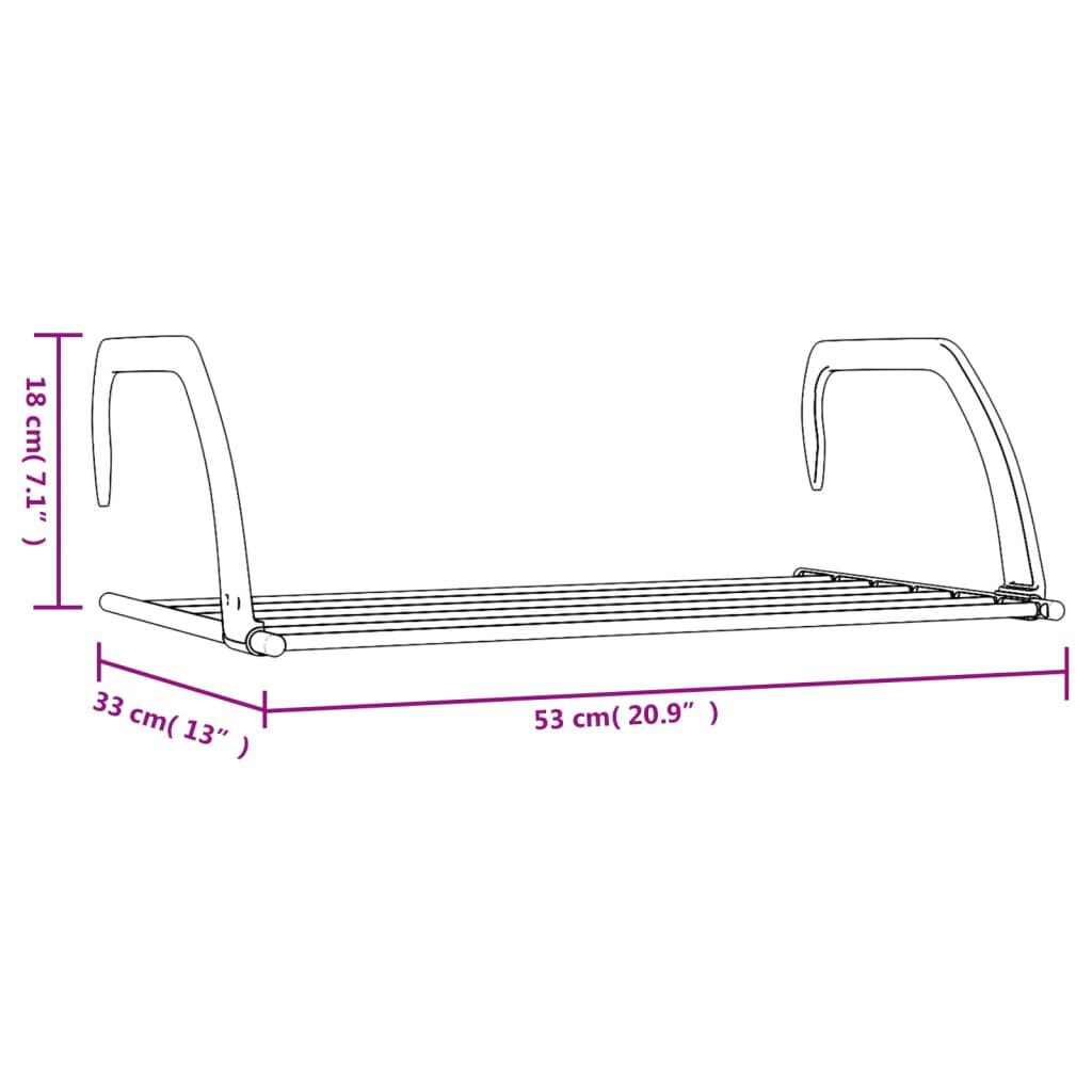 vidaXL Drying Racks 2 pcs 53x33x18 cm Aluminium