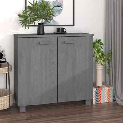 vidaXL Sideboard HAMAR Dark Grey 85x35x80 cm Solid Wood Pine
