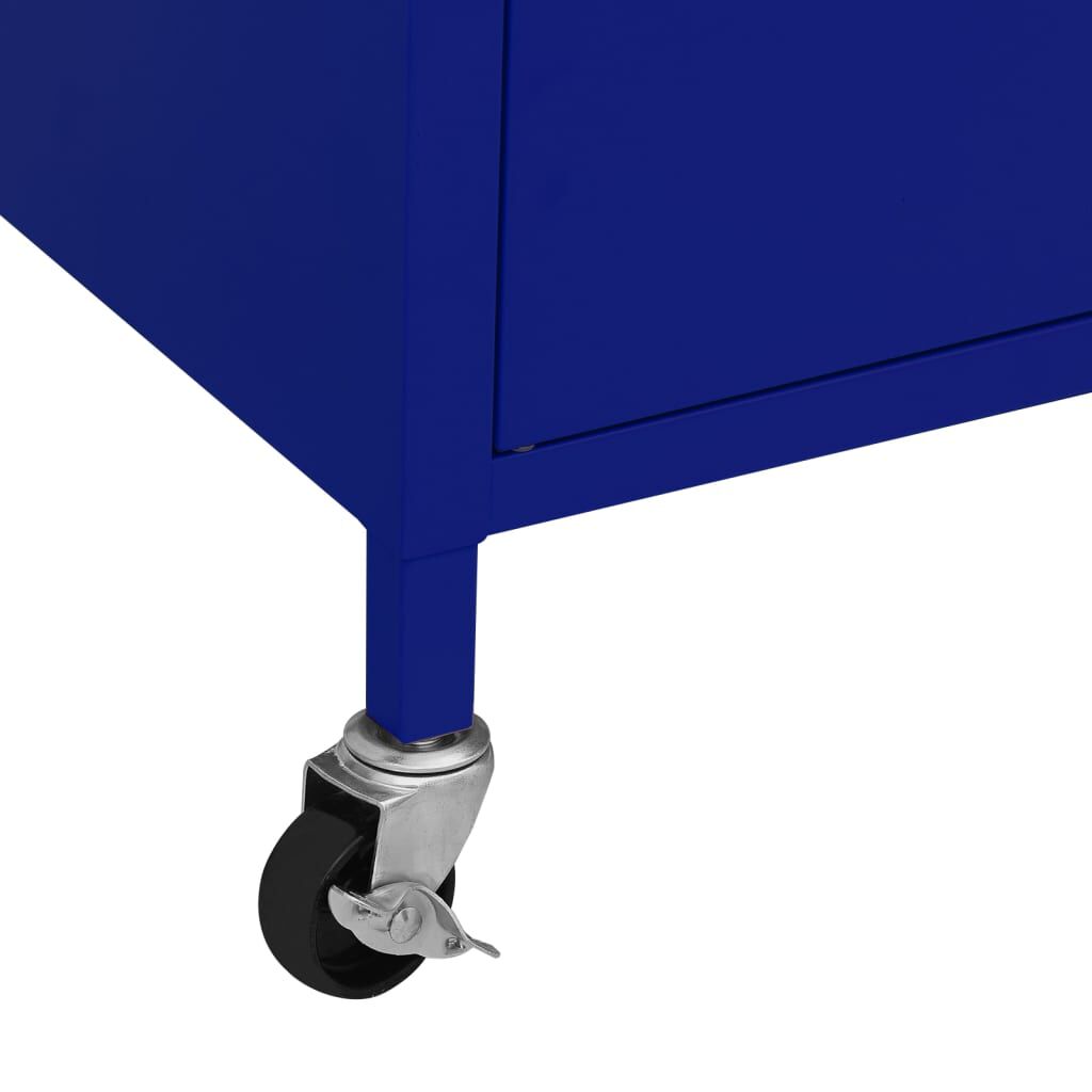 vidaXL Storage Cabinet Navy Blue 60x35x56 cm Steel