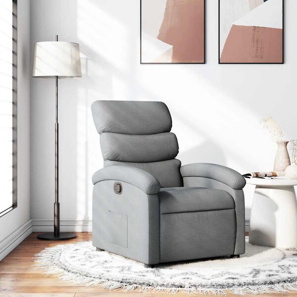 vidaXL Recliner Chair Light Grey Fabric