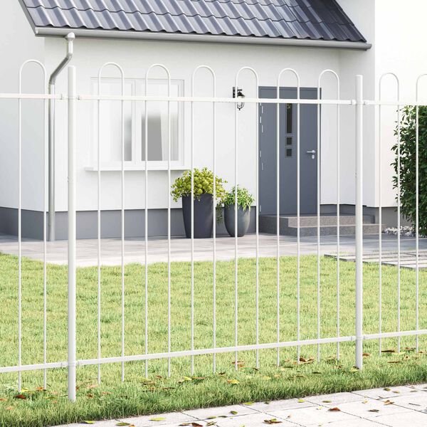 vidaXL Garden Fence 3 pcs Grey 5.1 x 0.6 m Powder-coated Steel
