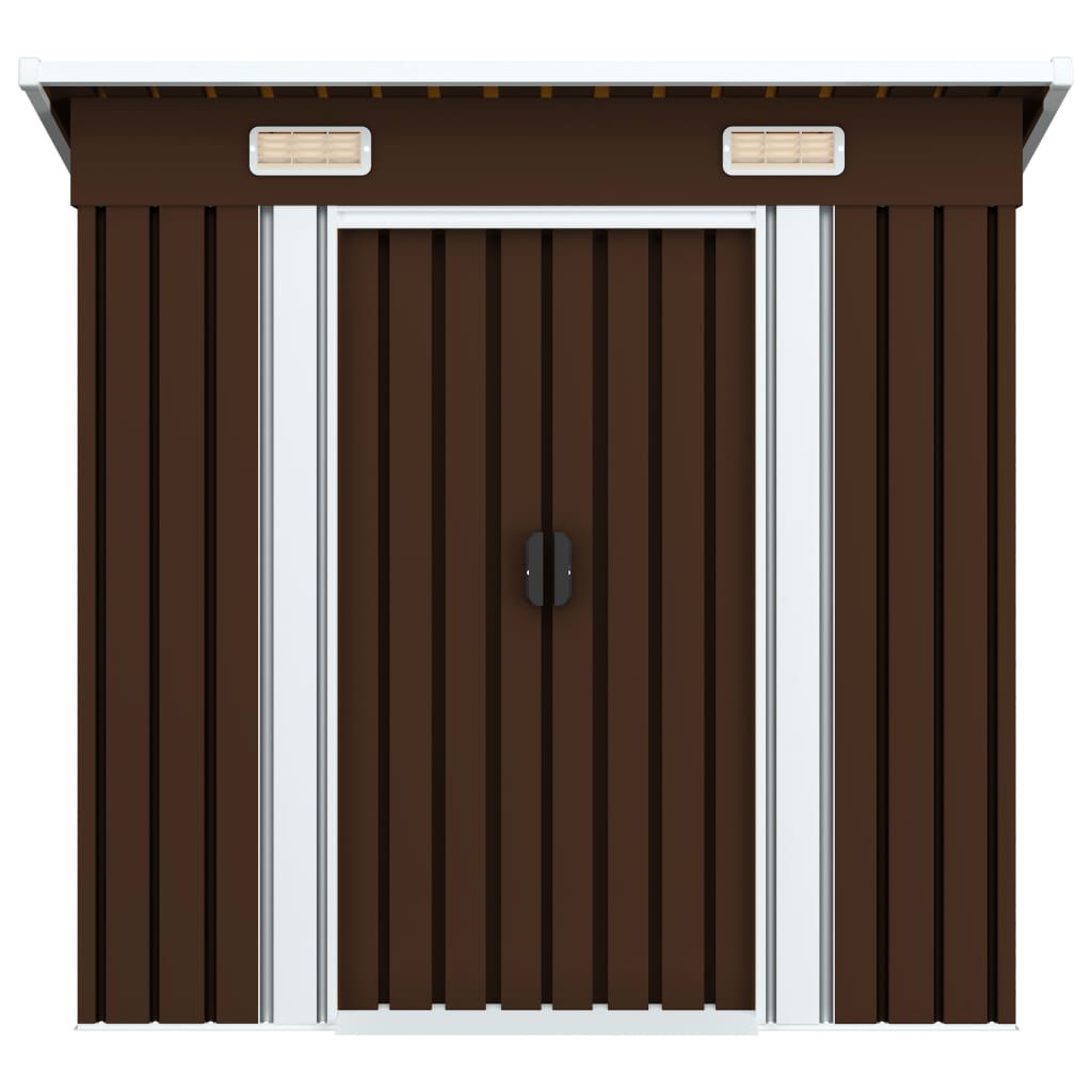 vidaXL Garden Storage Shed Brown 194x121x181 cm Steel
