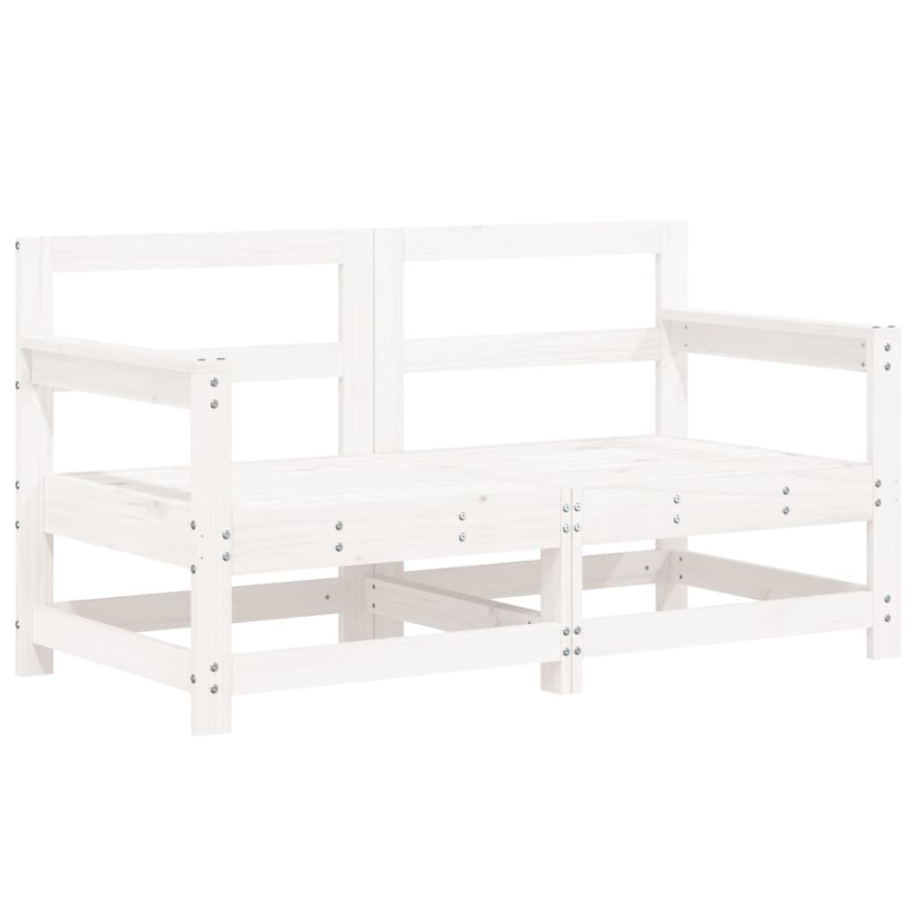 vidaXL 7 Piece Garden Lounge Set White Solid Wood Pine