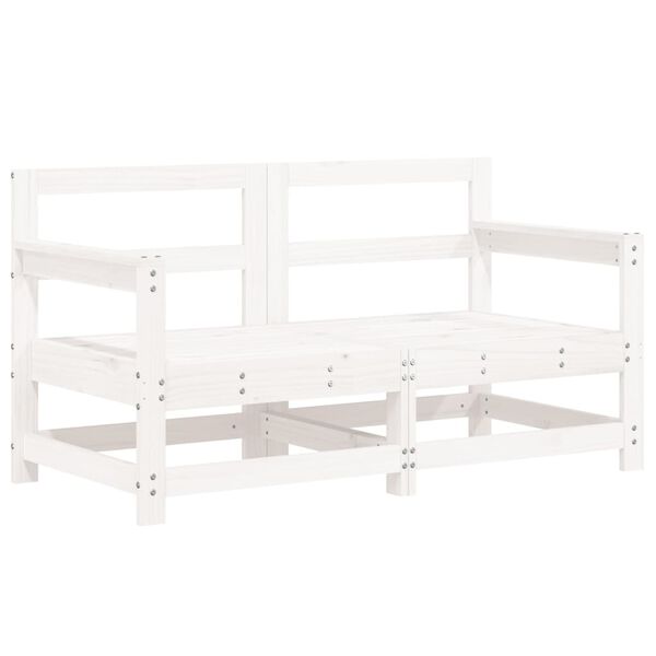 vidaXL 7 Piece Garden Lounge Set White Solid Wood Pine