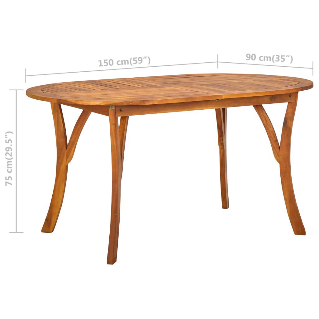 vidaXL 7 Piece Garden Dining Set Solid Acacia Wood