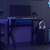 vidaXL Gaming Desk with K Shape Legs Black 90x60x75 cm