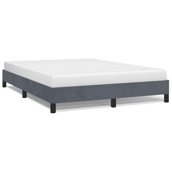 vidaXL Bed Frame without Mattress Dark Grey 137x187 cm Double Velvet