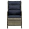 vidaXL Reclining Garden Chair with Cushions Poly Rattan Brown