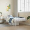 vidaXL Metal Bed Frame without Mattress with Footboard White 100x190cm
