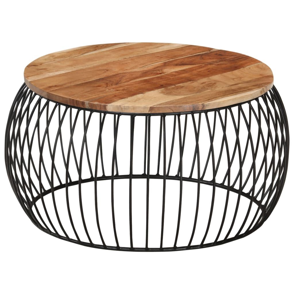 vidaXL Coffee Table Ø68 cm Solid Acacia Wood