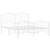 vidaXL Metal Bed Frame without Mattress with Footboard White 135x190cm