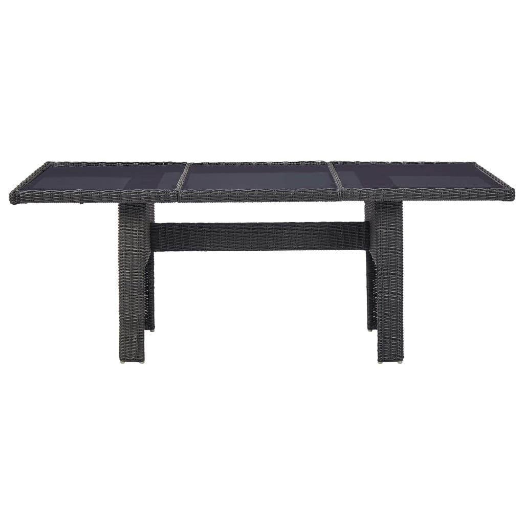 vidaXL 7 Piece Garden Dining Set Poly Rattan Black