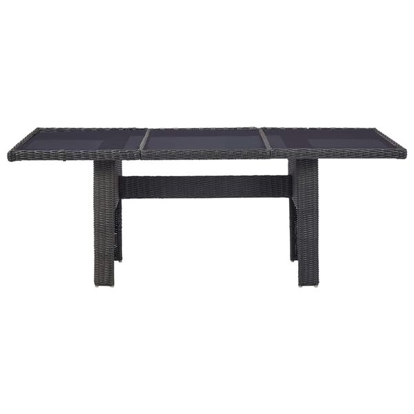 vidaXL 7 Piece Garden Dining Set Poly Rattan Black