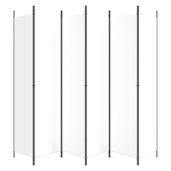 vidaXL 6-Panel Room Divider White 300x220 cm Fabric